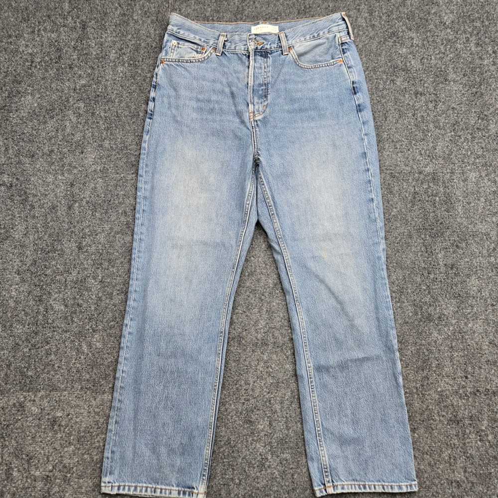 Topshop Dad Jeans Light Wash Blue High Waisted Straight Leg W30 L30